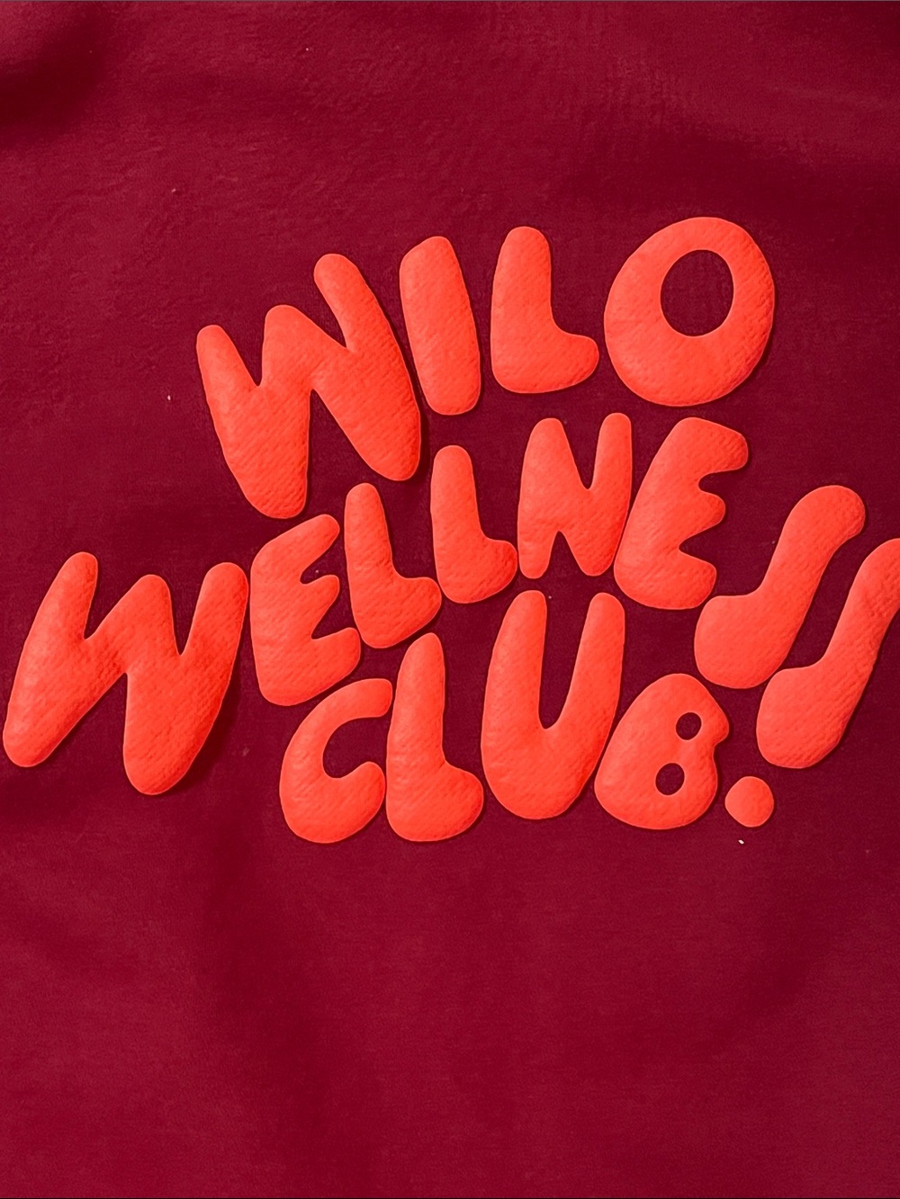 WILO WELLNESS CLUB Maroon Hoodie Sweatshirt
Puff print logo
SMALL - Picture 7 of 8